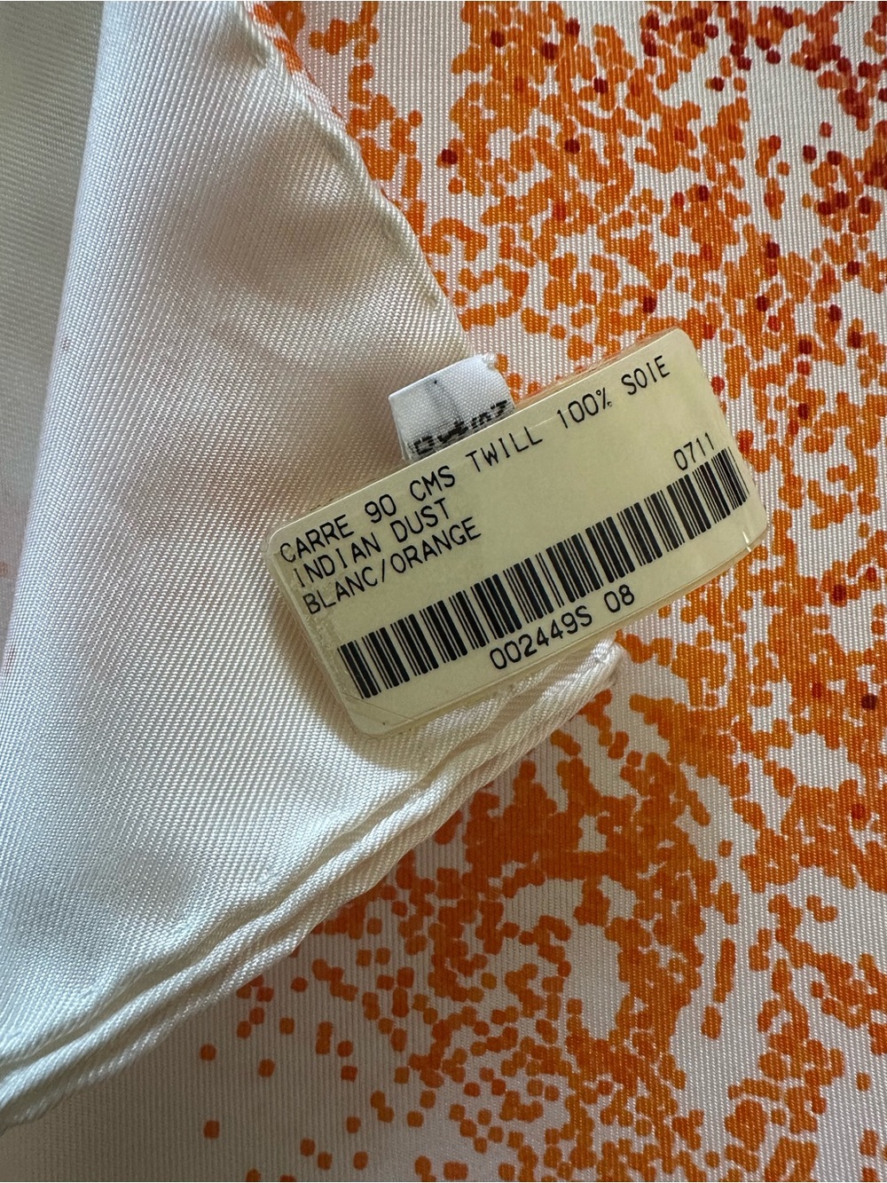 NWT Hermès Indian Dust Carré 90 Silk Scarf Blanc Orange w/ Box Rare 2008 - Picture 4 of 14